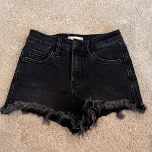 Altar'd State Black Frayed Jean Shorts